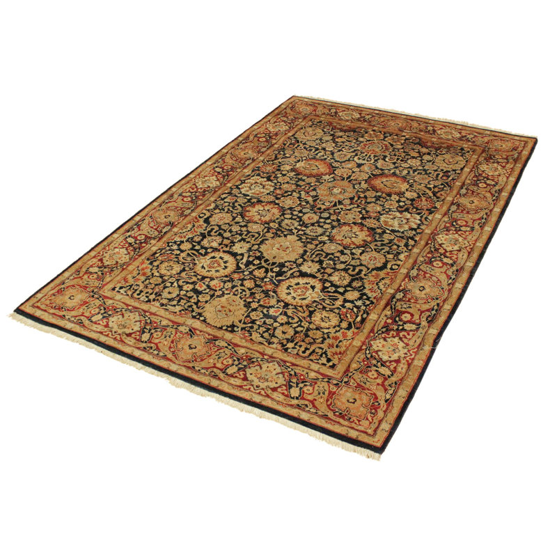 Tapis oriental brun en laine noué à la main 4 pi 7 po x 7 pi 2 po Roby