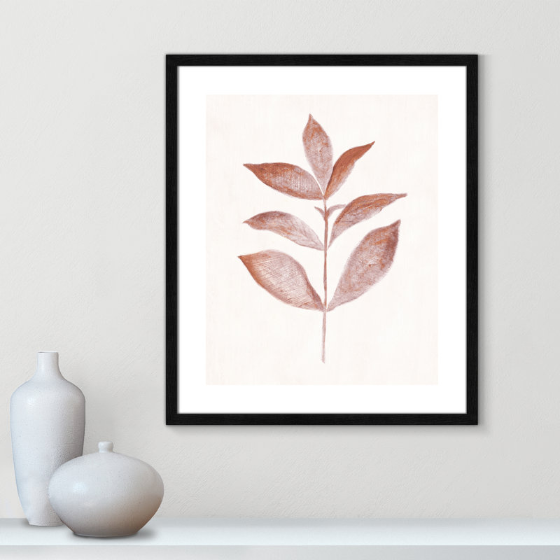 Wilfred Red Leaf III by Tara Studios - Painting Print, Black Wood Framed Paper, 25.5" H x 21.5" W x 0.75" D