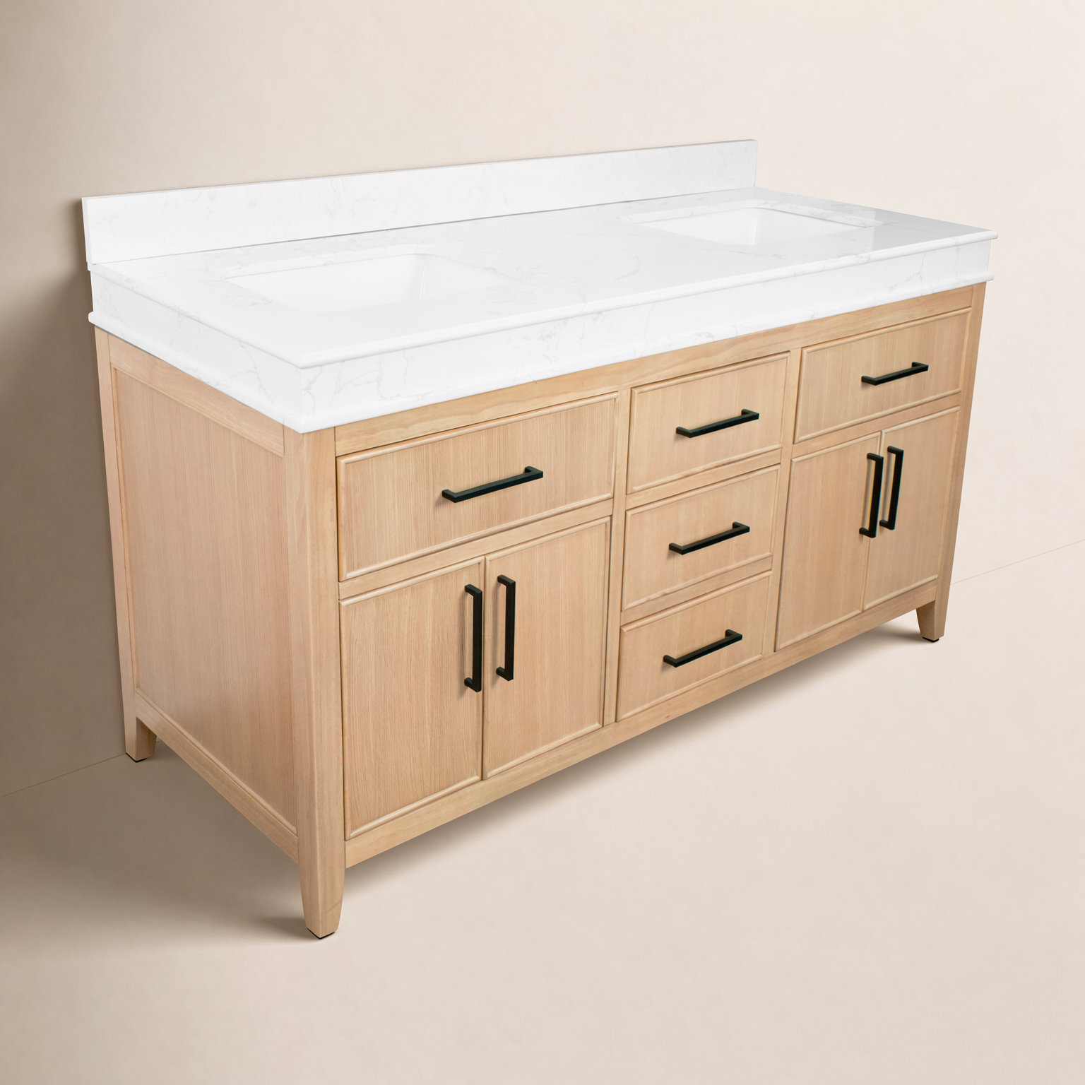 Bayla 60'' Double Bathroom Vanity, Blonde