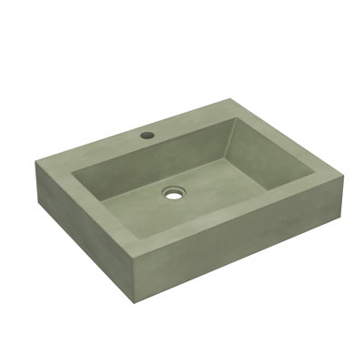 Natoma 24" Wall-Mounted Concrete Rectangular Bathroom Sink