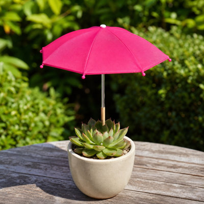 polyester Sun Umbrellas Plants Sun Shade Umbrella Mini UVs Protection Parasol With Ground Stake Adjustable For Potted Plants Succulents Herbs Balcony Garden And Outdoor Protection