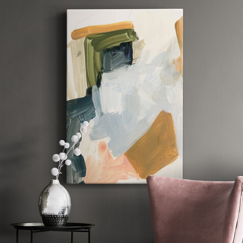 Palette Meld I, toile tendue avec châssis de qualité supérieure - prête à être accrochée, H 27 po x l 16 po x P 1,5 po