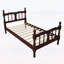 Structure de lit plateforme simple en bois, conception classique en bois avec tête et pied de lit à broche, aucun sommier requis, assemblage facile, finition noyer foncé