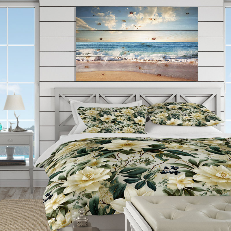 Ensemble de housse de couette Stormy Botanics Moody, Housse de couette simple + 1 taie décorative stan
