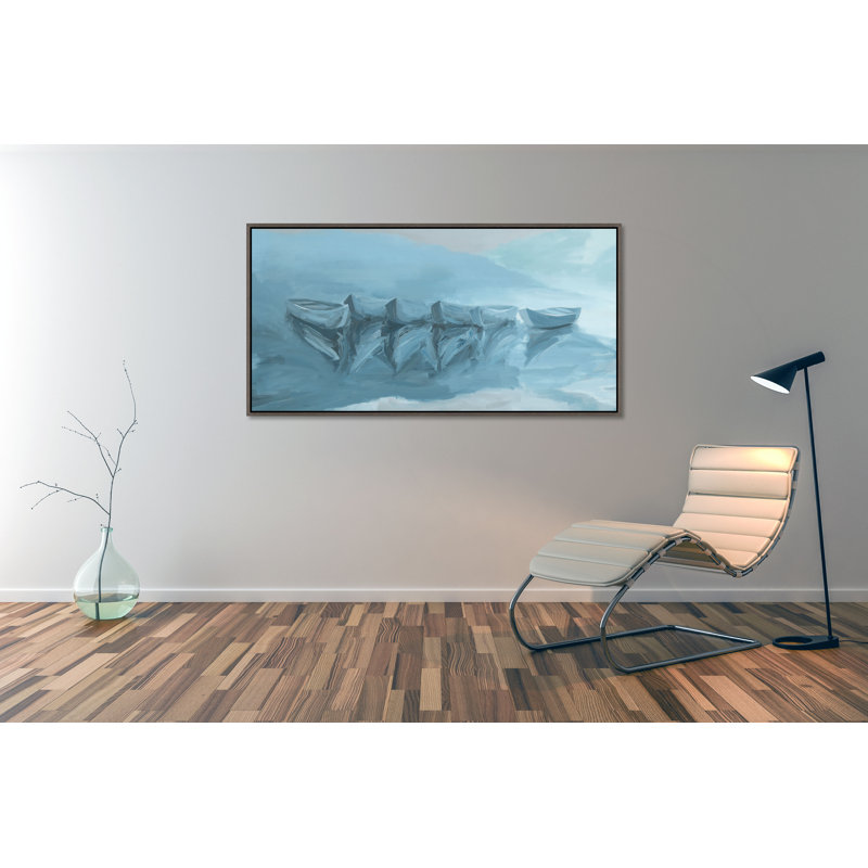 Boats In A Row Painting by Ryan Brown, Glass Coat