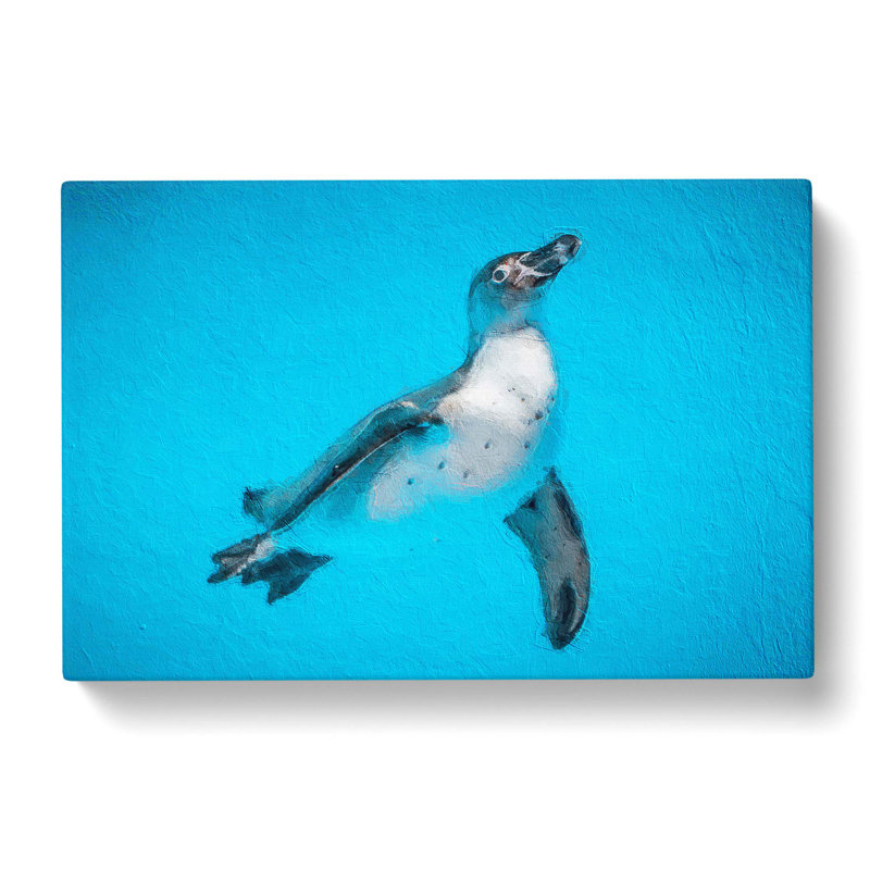Swimming Penguin - Wrapped Canvas, 35cm H x 50cm W x 3cm D