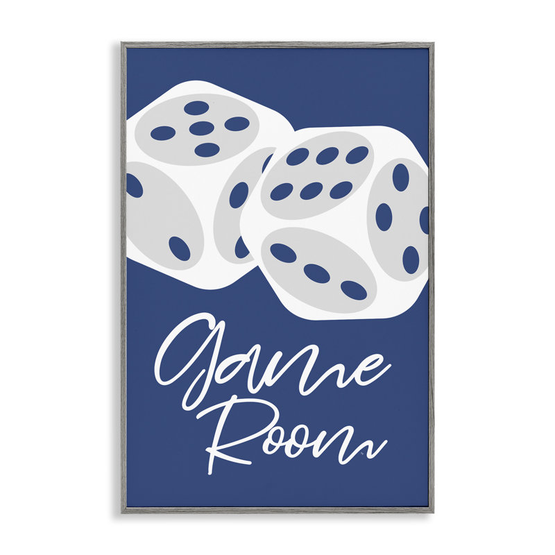 «Game Room with Dice», art de la giclée encadrée par Martina Pavlova, Estampe numérique Farmhouse, H 18 po x l 12 po
