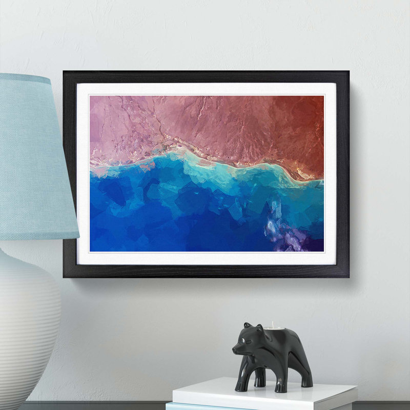 The Beauty of the Earths Landscape in Abstract - Picture Frame Painting Print, 62cm H x 87cm W x 2cm D, Black Framed