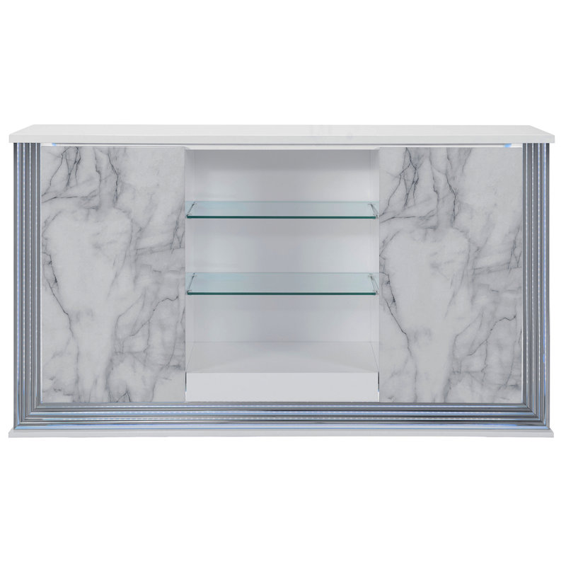 Buffet lune blanche en marbre