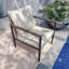 Chaise d'extérieur en osier avec structure en métal, coussins-714662469