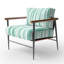 Chaise d'appoint rayée - Fauteuil vert menthe à rayures-521637666