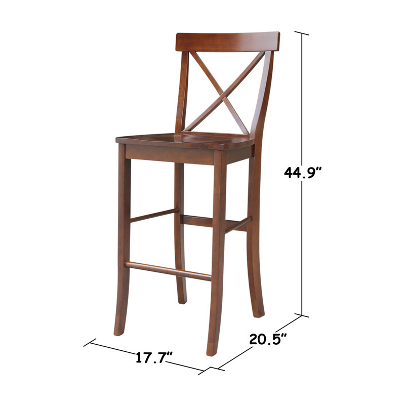 Frausto 2 - Person Solid Wood Bar Height Pedestal Dining Set, Espresso, 41.9" H x 30" W x 30" D