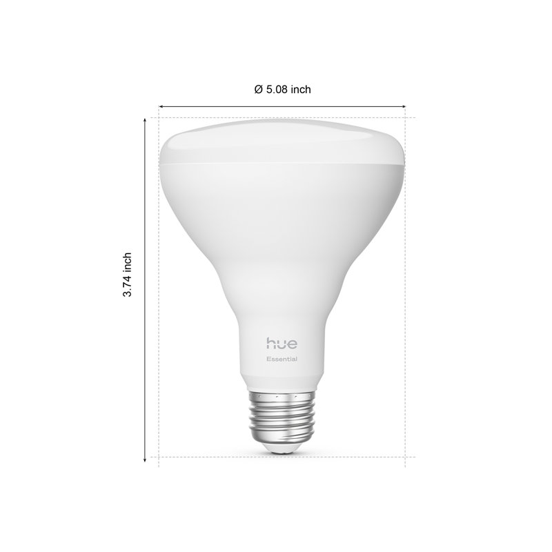 Hue Essentials Smart LED BR30 65W Bulb 2-Pack White and Color Ambiance