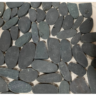 Matte Black Flat Pebble Mosaic 12" x 12"