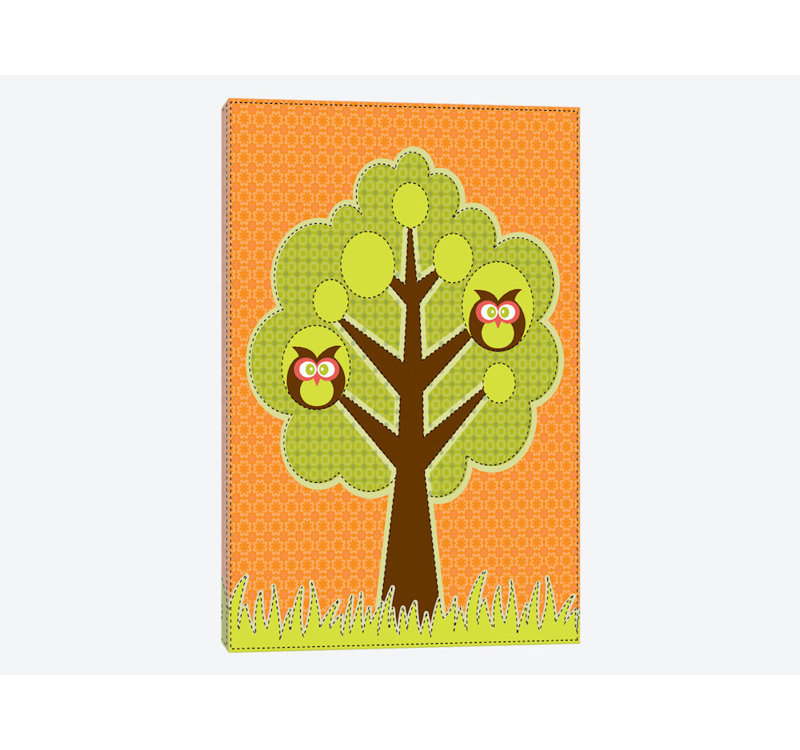 Art sur toile, hiboux dans l'arbre, H 26 po x l 18 po x P 1,5 po, Toile tendue