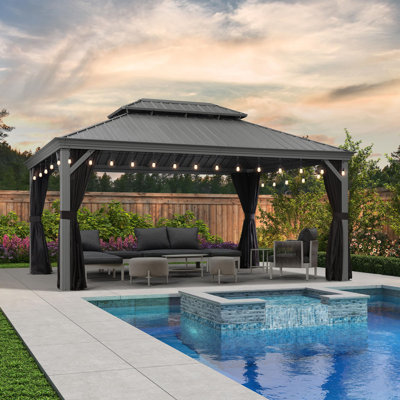 20 pi L 12 pi. D Pavillon de jardin en aluminium