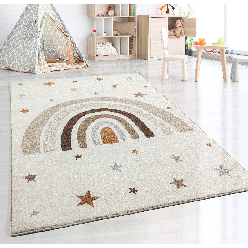 Power Loom Cream Rug, Rectangle 160cm x 220cm