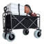 Chariot de plage avec de grandes roues pour le sable capacité de 500 lb - Chariot tout terrain à structure en acier avec pneus pneumatiques de 9 po, conception pliable pliable, sangle avec sac multiusage