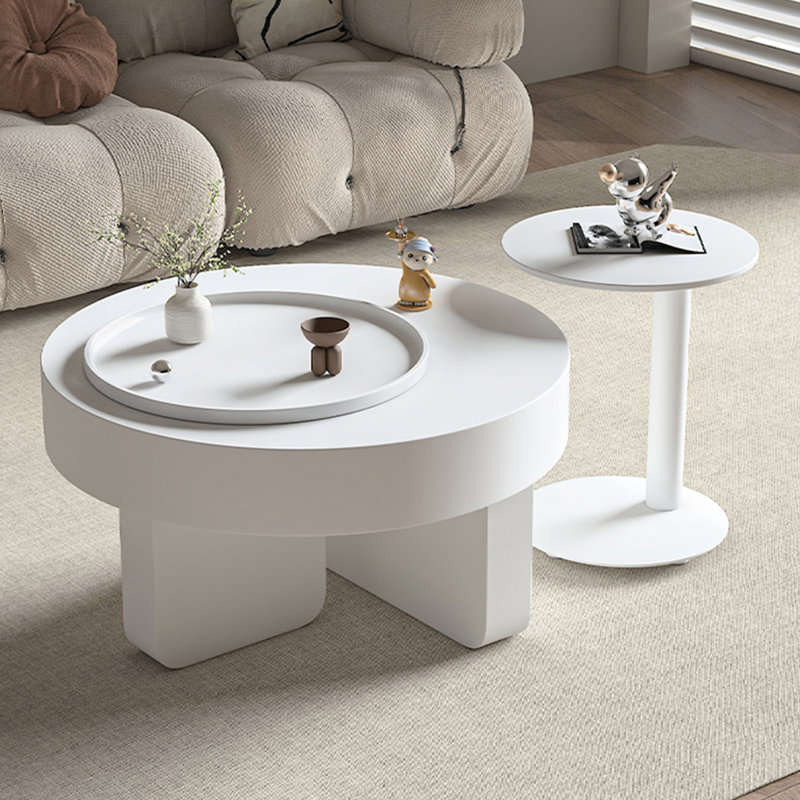 Table basse moderne de style crème, H 15,74 po x L 31,49 po x l 31,49 po