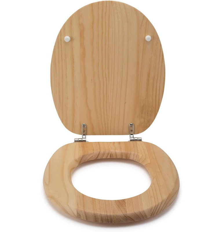 Ackryod Soft Close Elongated Standard Toilet Seat, Light Brown