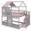 Lit superposé Fun Playhouse avec tablettes intégrées et rangement pour escalier-129444806