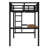 Twin XL Black Metal Loft Bed with Desk, LED Lights & Power Outlet, Space-Saving Design