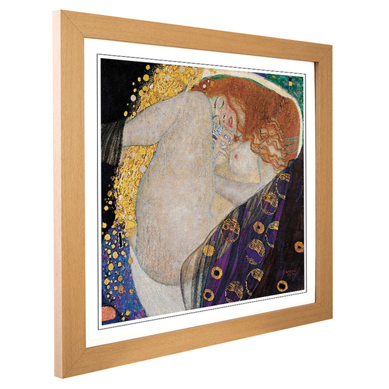 Danae by Gustav Klimt - Framed Print, Oak