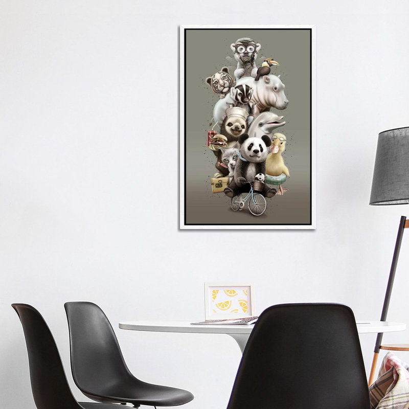 Zoo by Adam Lawless - Print on Canvas, 101.6 cm H x 66.04 cm W, White Framed