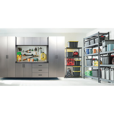 32" W X 16" H D Metal Cabinet - Series, Metallic Gray Finish, , Water & Heat , Thick Edge Banding 32 In. 16 Series Wall Storage Grey, Doors Drawers, To Heat, Extra