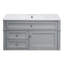 Meuble-lavabo flottant moderne avec lavabo en céramique et rangement intelligent-131376557