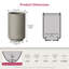 Grand pot à fleurs cylindrique en béton gris chaud de 20 po avec trou de drainage pour l'intérieur et l'extérieur-1517158399-1517158394
