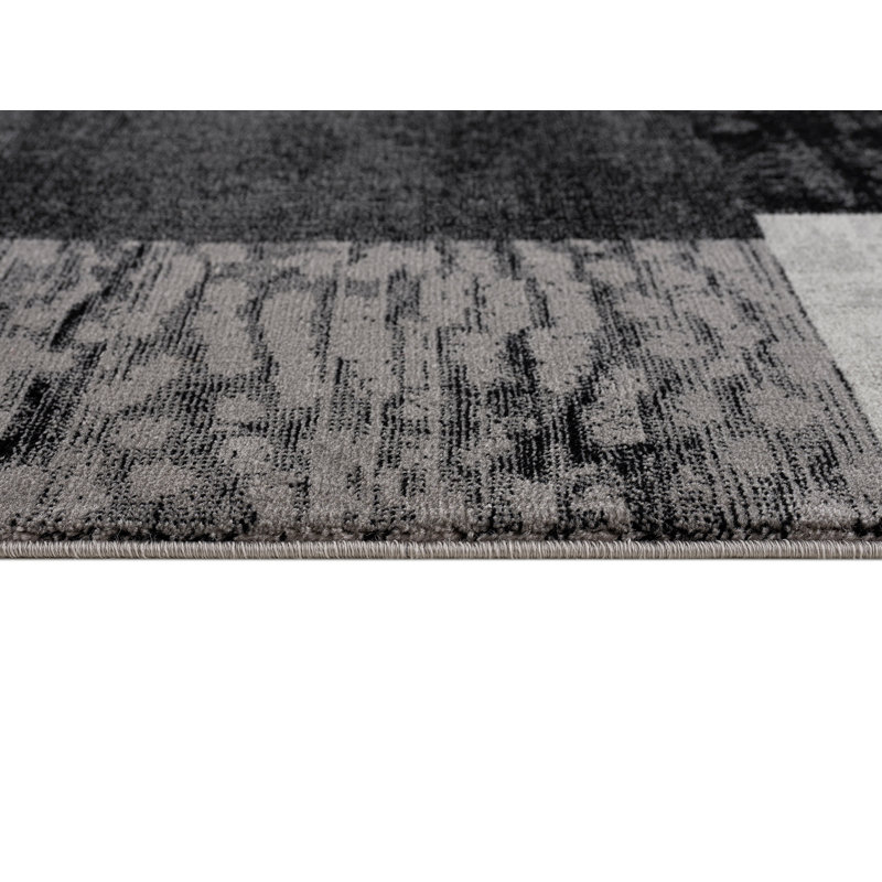 Rug Branch Montage Collection Modern Abstract Runner Area Rug (2X12 Feet) Abstract - 2'3" X 12', Grey, Runner 2'8" x 15'