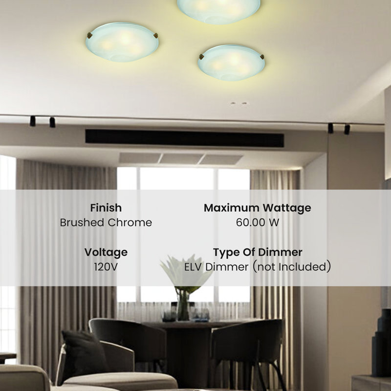 Malibu Flush Mount by Russell Lighting: Sleek Brushed Chrome Design for Modern Spaces