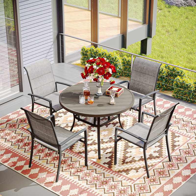Ensemble repas d'extérieur L 41,7 po Watherson, Bois brossé gris / noir