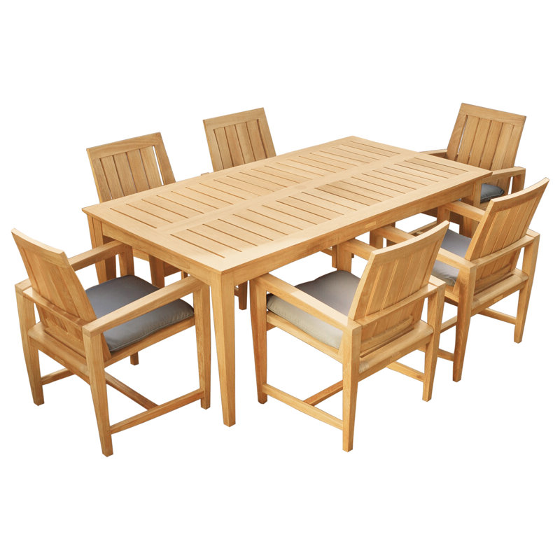 Amalfi Outdoor 7 - Piece Teak Dining Set - Thumbnail 2