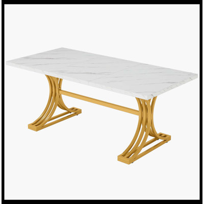 Bureau d'ordinateur de direction 63 po avec plateau en faux marbre