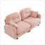 Canapé modulaire en tissu de chenille avec causeuse, conception plissée matelassée, mousse ergonomique haute densité, installation facile, accoudoirs élégants, base en bois, convient aux salons-129410219