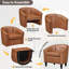Fauteuil tonneau en similicuir, fauteuil club moderne-371256392