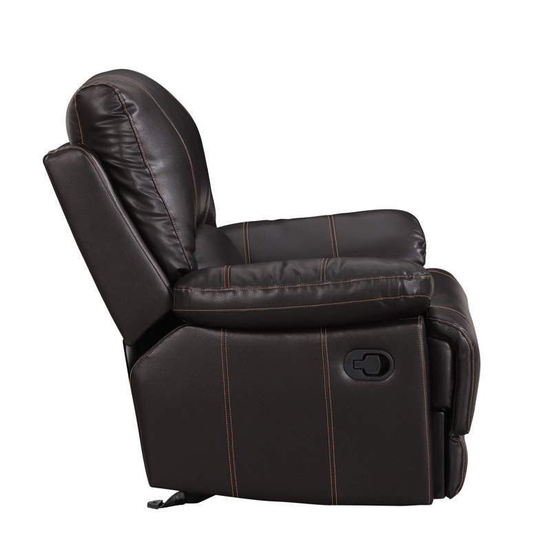 Causeuse inclinable en cuir Leather, Brun