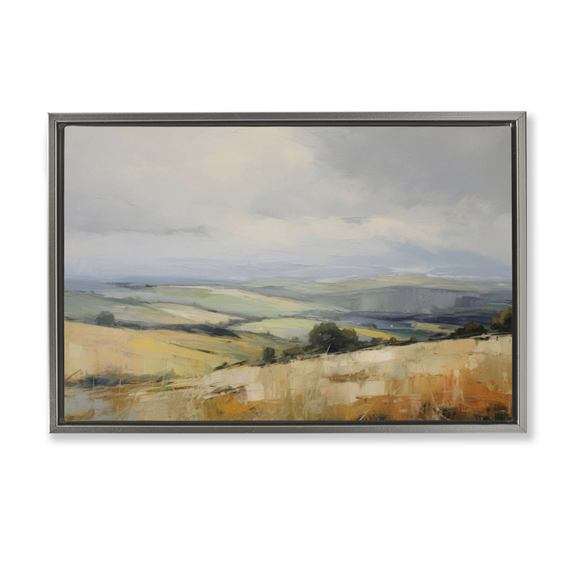 Cadre flottant Neverender Landscape Horizon, design par LSR Creative Studio, H 21 po x l 31 po, Cadre flottant gris lustré