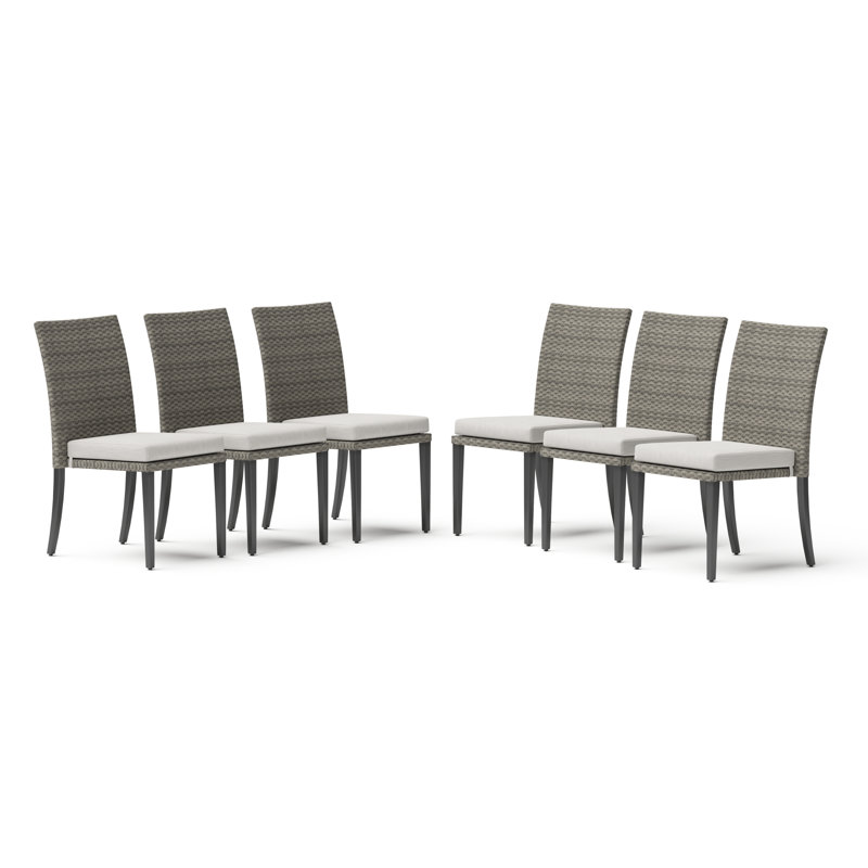 Ensemble de 6 chaises de salle à manger et coussins Sunbrella d'extérieur Layden