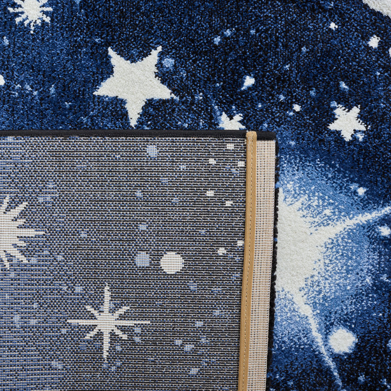Highfill Dark Blue/Light Blue Area Rug, Square 4'