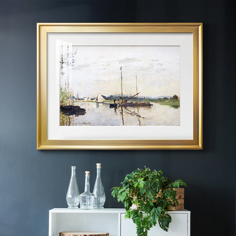 Argenteuil, 1872 - Tableau sous verre acrylique, encadré et passe-partout, grand format, pour salon., Or