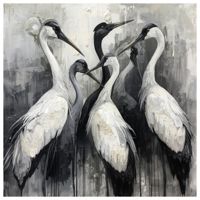 Cranes In Grey Tones Bath Mat