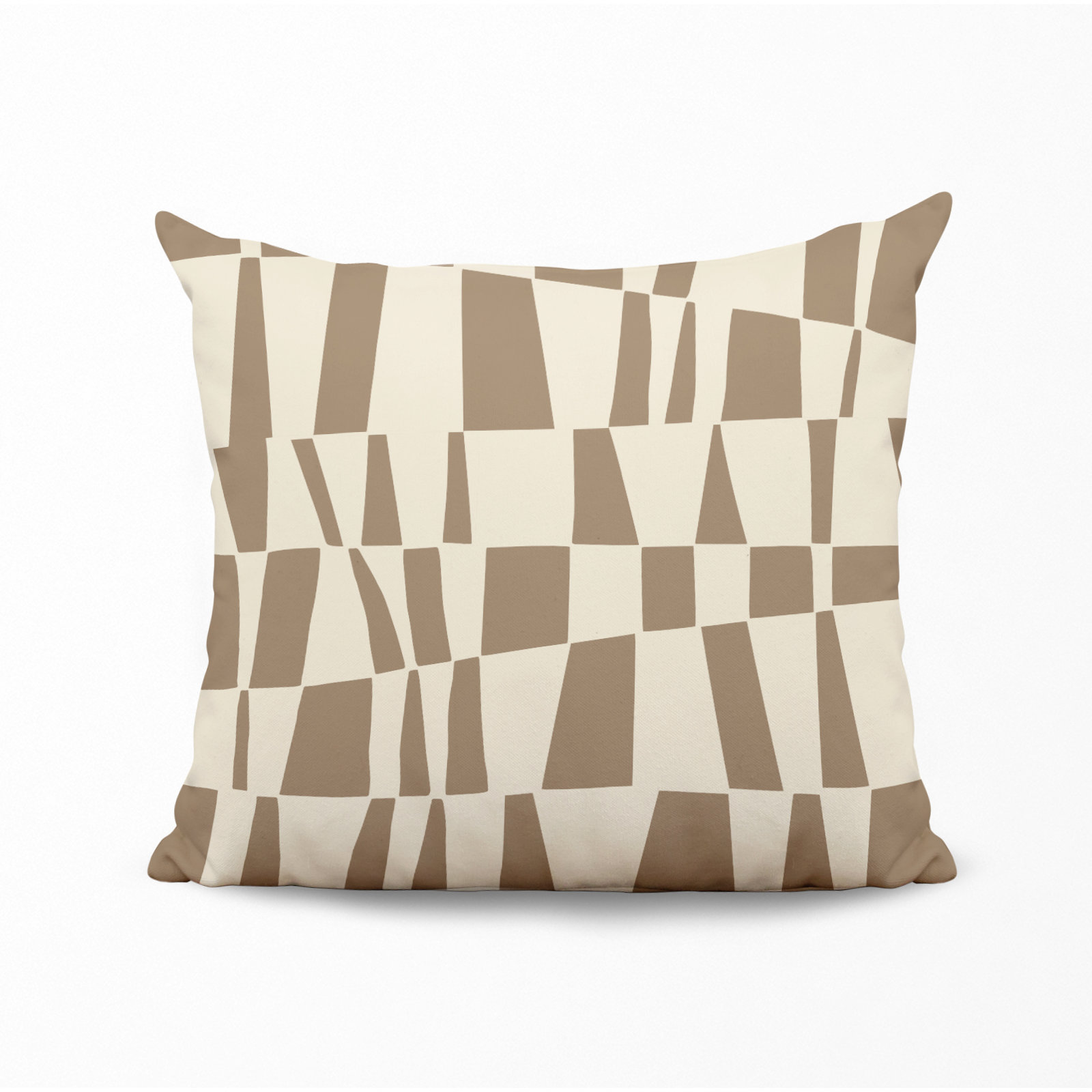 Polyester Throw Square Indoor/Outdoor Pillow Cover & Insert, Beige, 17W" x 17H"