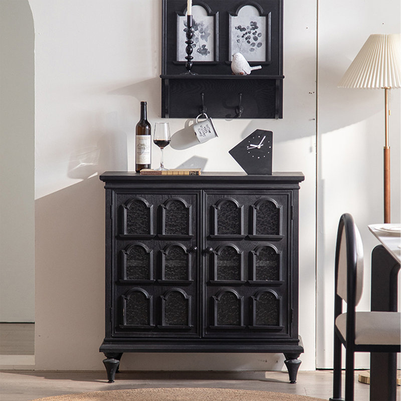 Buffet en bois massif noir