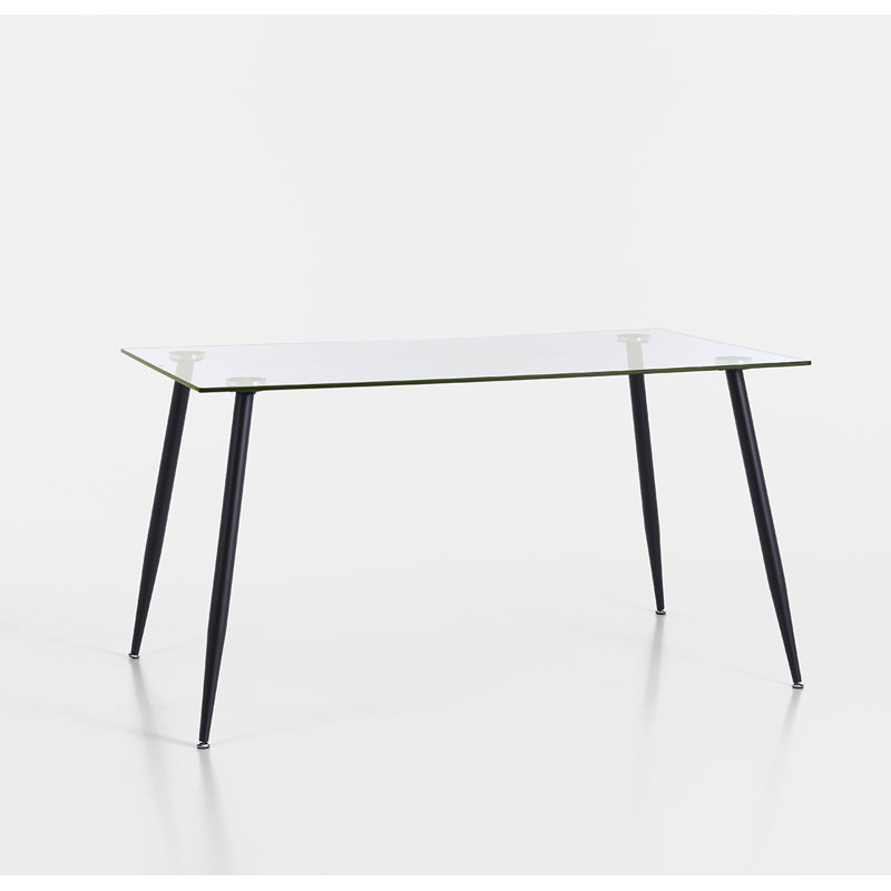 Azaiah Glass Aluminium Writing Desk