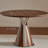 Nut-brown Round Solid Wood Dining table-896253763