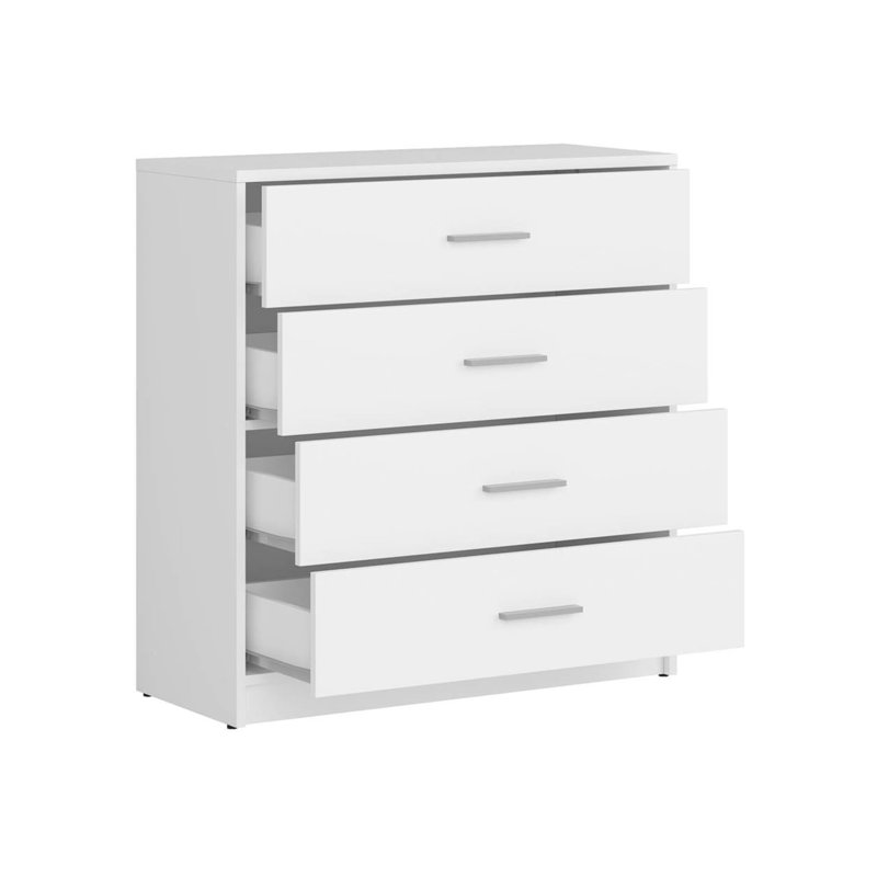 4 - Drawer Rectangle Accent Chest, White
