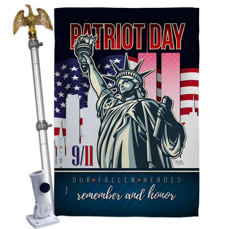 Double Sided 40'' H x 28'' W Polyester Flag Set